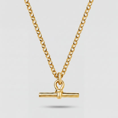 Gold T-Bar Chain Necklace