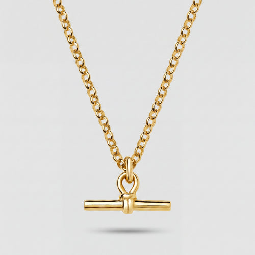 Gold T-Bar Chain Necklace