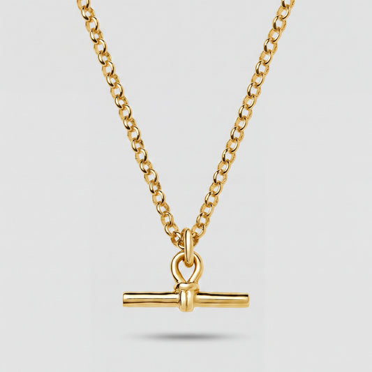 Gold T-Bar Chain Necklace