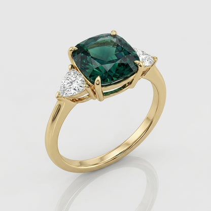 Gold Cushion Solitaire Ring