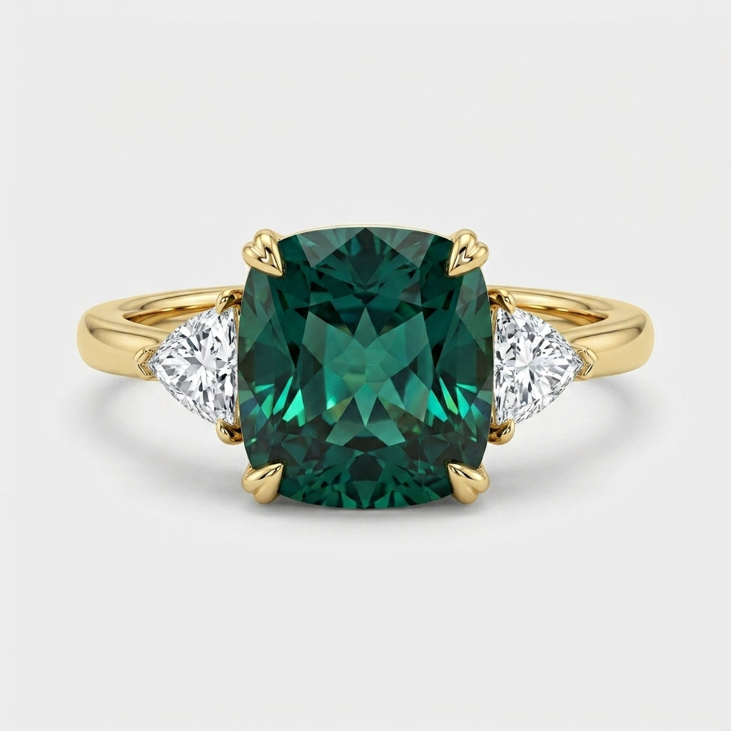 Gold Cushion Solitaire Ring