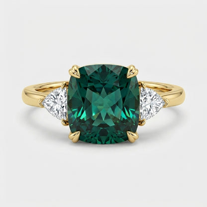 Gold Cushion Solitaire Ring