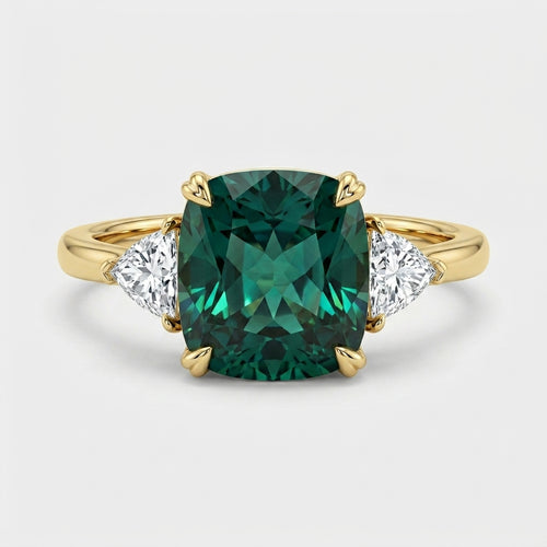 Gold Cushion Solitaire Ring