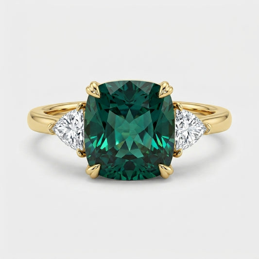 Gold Cushion Solitaire Ring