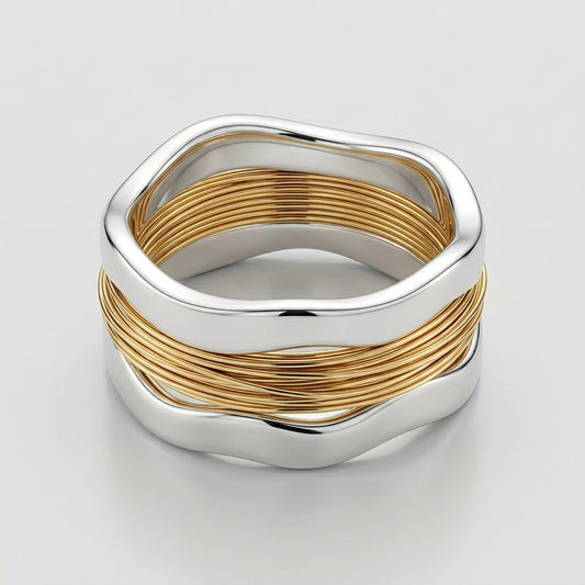 Silver and Gold Wrapped Ring