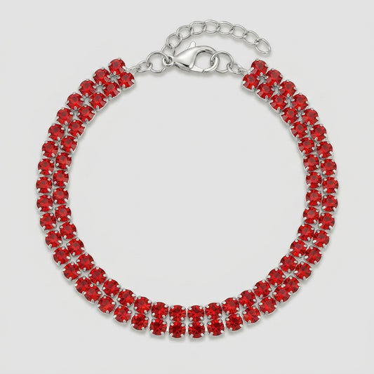 Silver Ruby Tennis Bracelet